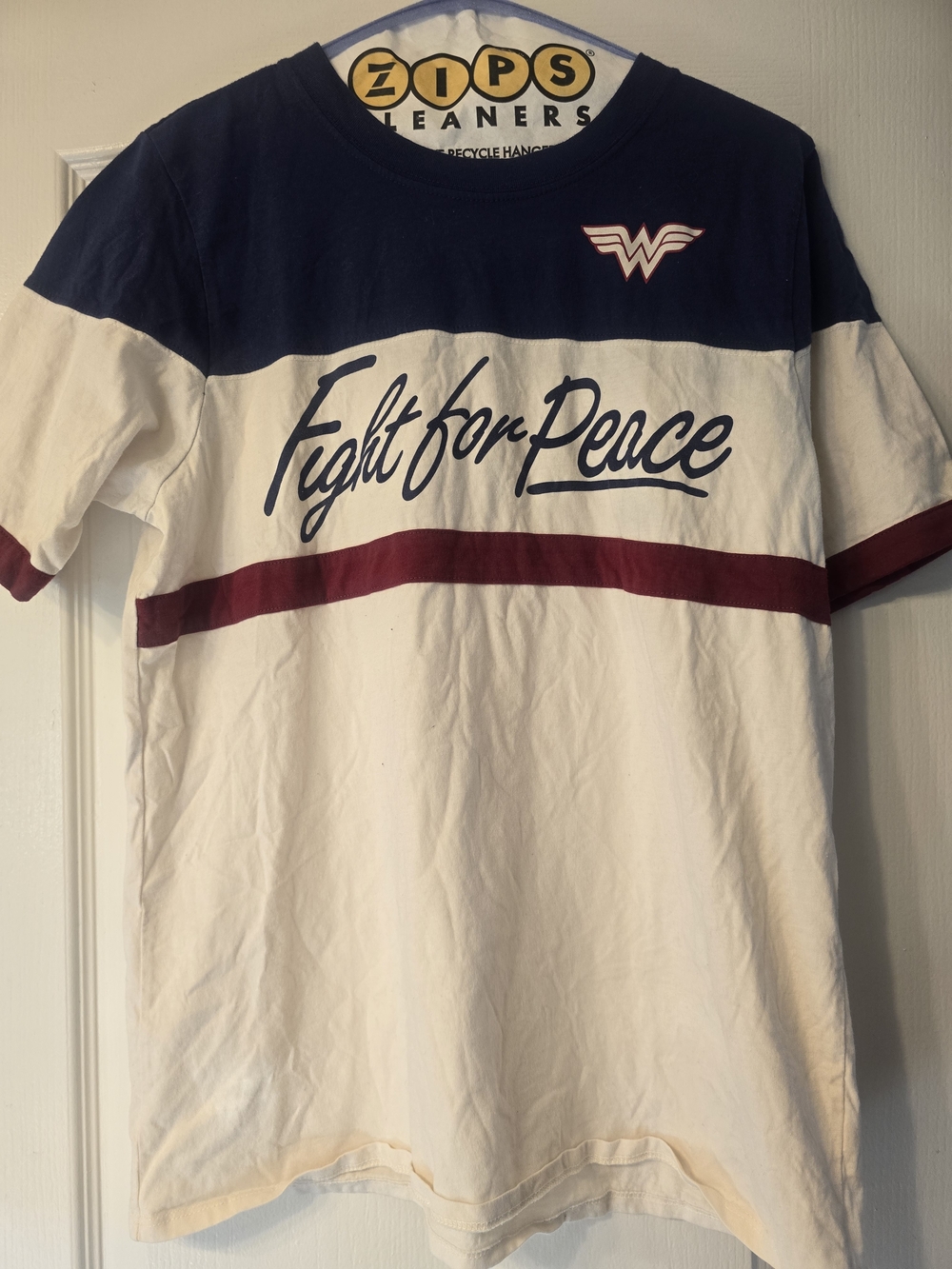 Fight for Peace Women's Colorblock Tee - Navy, White & Maroon